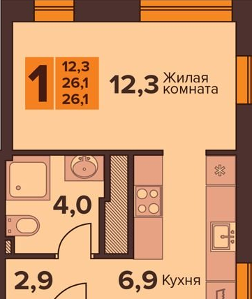Продам квартиру в новостройке однокомнатную в панельном доме по адресу Генерала Толстикова 15 2А недвижимость Калининград