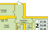 Продам квартиру в новостройке двухкомнатную в кирпичном доме по адресу Московский недвижимость Калининград