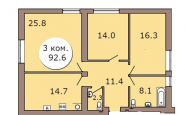 Продам квартиру в новостройке трехкомнатную в кирпичном доме по адресу Калининград недвижимость Калининград